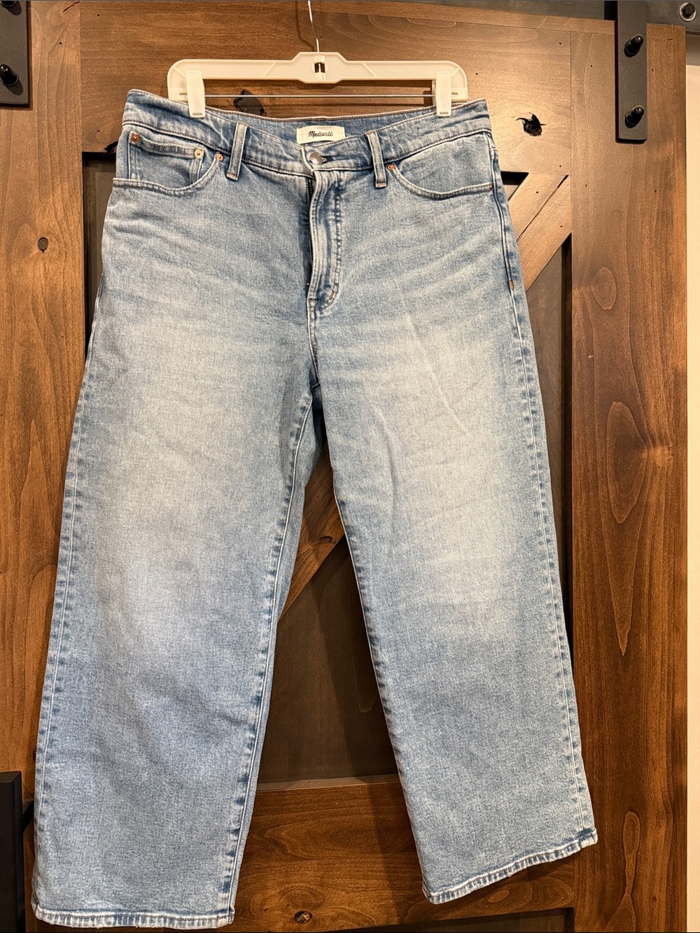 Madewell Light Wash Cropped Wide-Leg Jeans